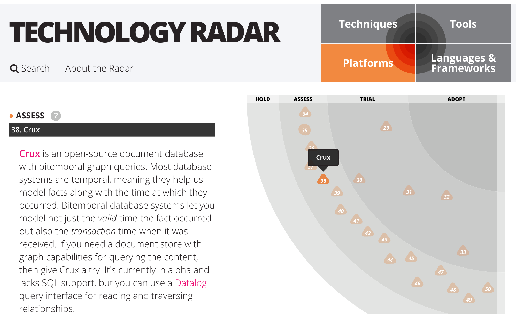crux thoughtworks radar